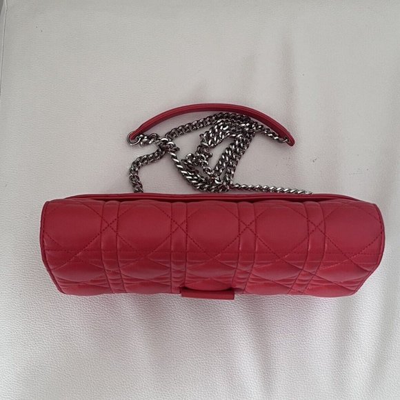 CHRISTIAN DIOR Lambskin Cannage Miss Dior Promenade Bag Coral Orange/Vermillion - Picture 13 of 17